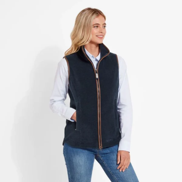 Schoffel Ladies Lyndon Fleece Gilet - Petrol Blue - Image 2