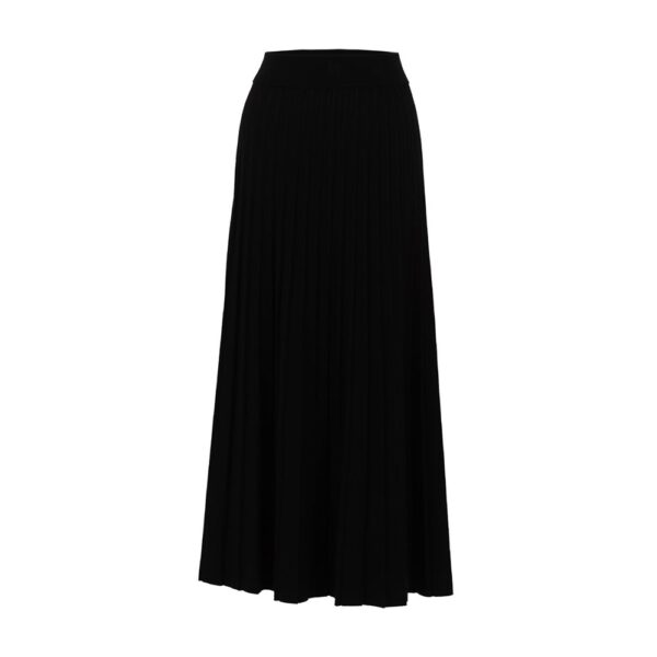 Marble Knitted A-Line Pleated Midi Skirt With Elasticated Waistband Viscose - Image 3