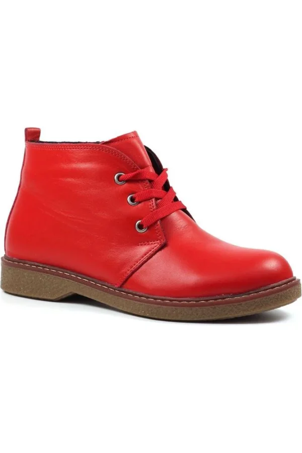 Lunar Claire Red Leather Ankle Boot - Image 2