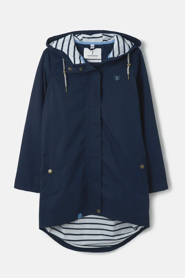 Lighthouse Long Beachcomber Jacket - Navy - Image 3