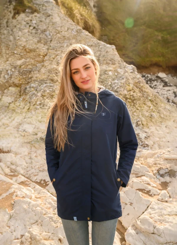 Lighthouse Long Beachcomber Jacket - Navy - Image 2