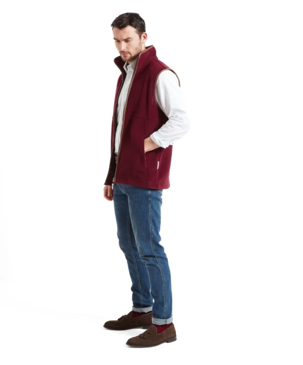 Schoffel Oakham Fleece Gilet - Claret - Image 4