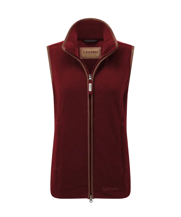 Ladies Schoffel Lyndon Fleece Gilet - Claret