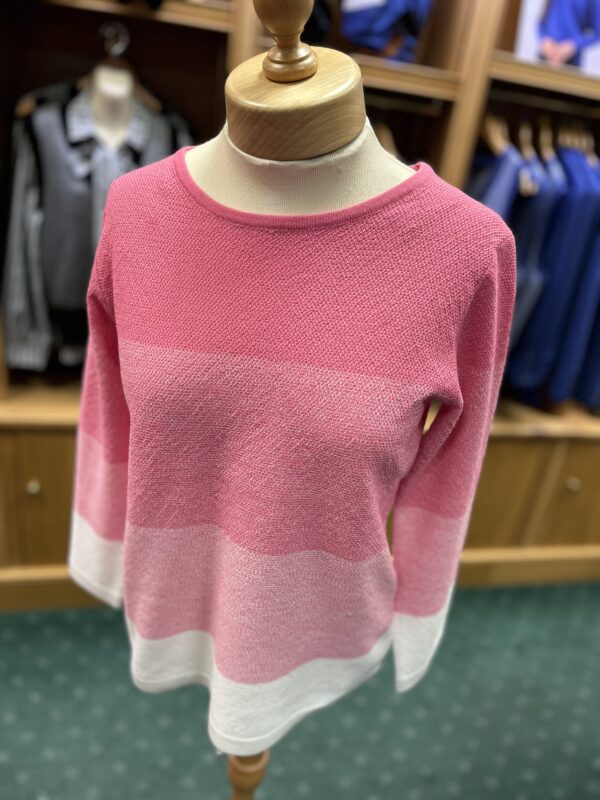 Claudia C Pink Stripe Jumper - Image 3