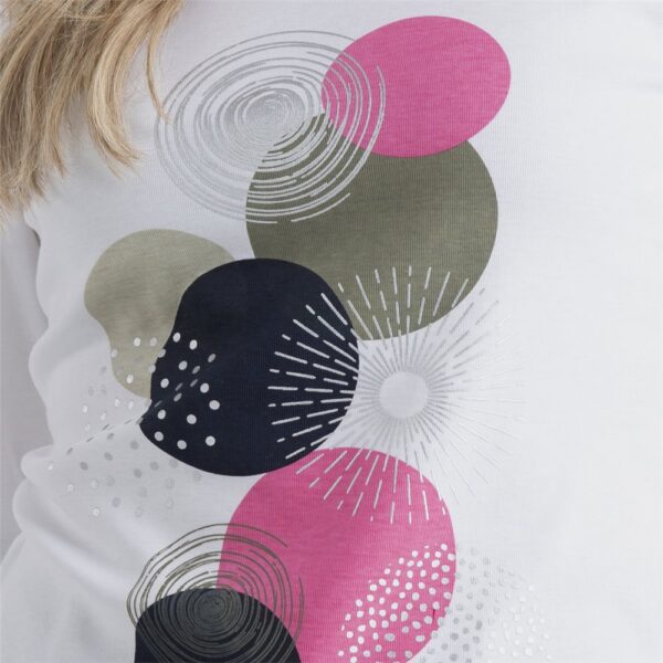 Marble Round Neck Cotton Top With Circle and Foil Print - Image 4