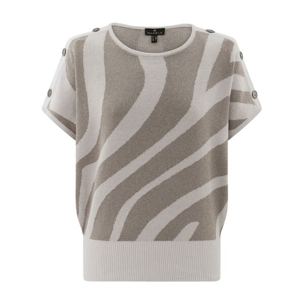 Marble Oversized Jumper With Abstract Vertical Stripes And Buttons - Image 3