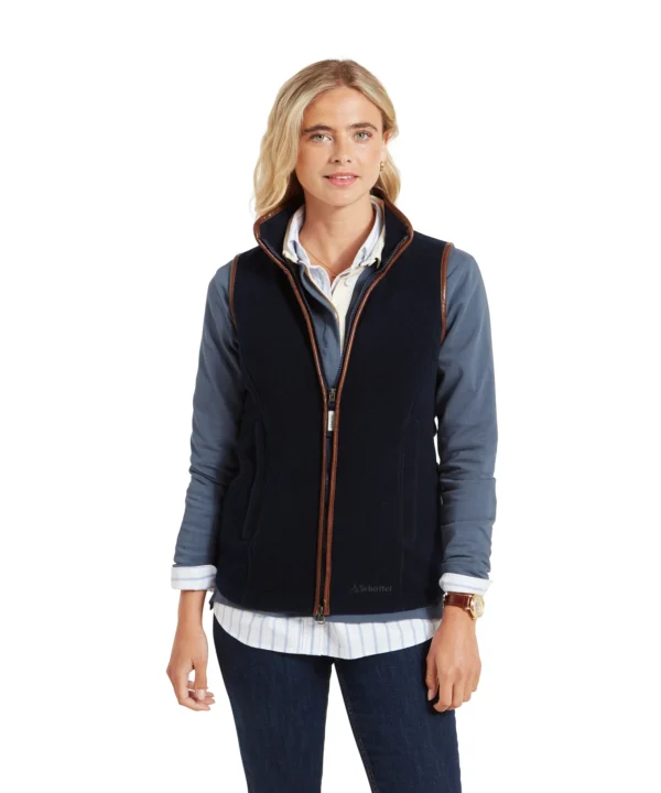 Schoffel Ladies Lyndon Fleece Gilet - Navy - Image 3