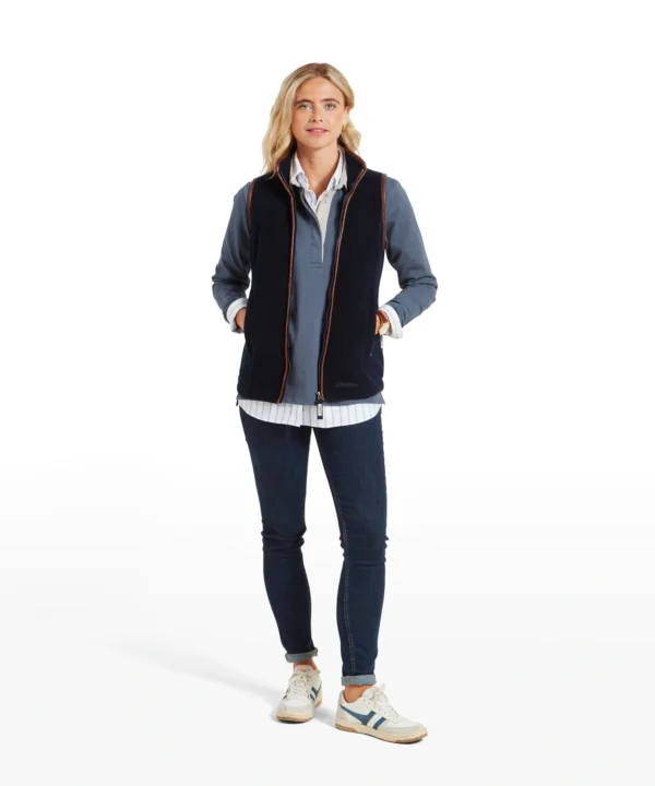 Schoffel Ladies Lyndon Fleece Gilet - Navy - Image 4