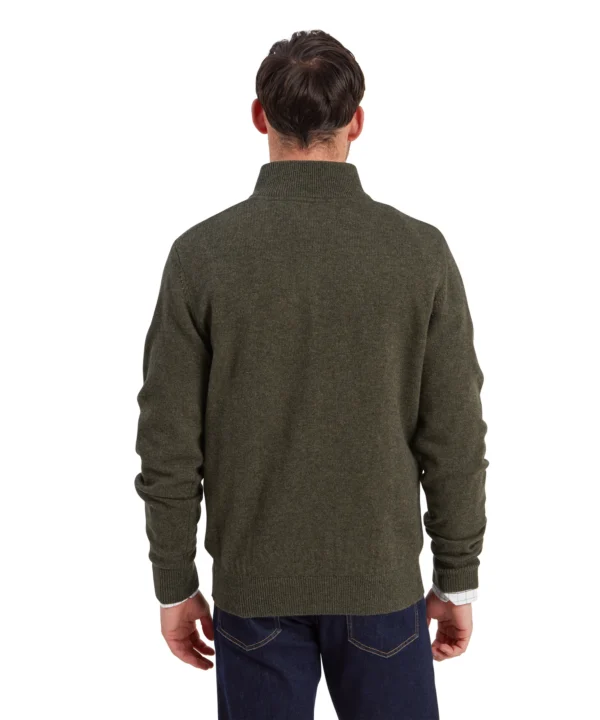 Schoffel Calton Cotton Cashmere Quarter Zip Jumper - Loden - Image 3