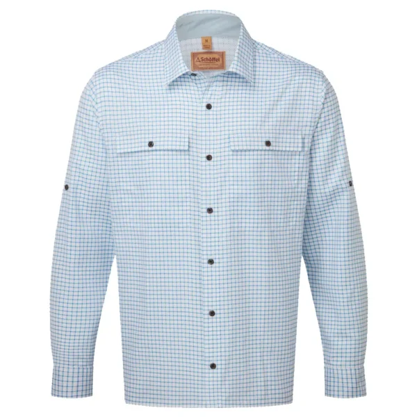 Schoffel UV Protective Findhorn Technical Fishing Shirt - Mykonos Blue
