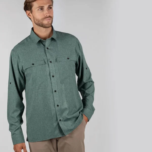 Schoffel UV Protective Findhorn Technical Fishing Shirt - Dark Olive - Image 3
