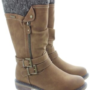 Lunar Ladies Peyton Waterproof Calf boots in tan
