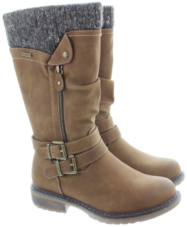 Lunar Ladies Peyton Waterproof Calf boots in tan