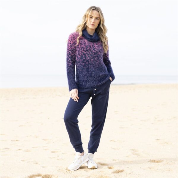 Marble Cowl Neck Jumper With Colour Gradient Pink