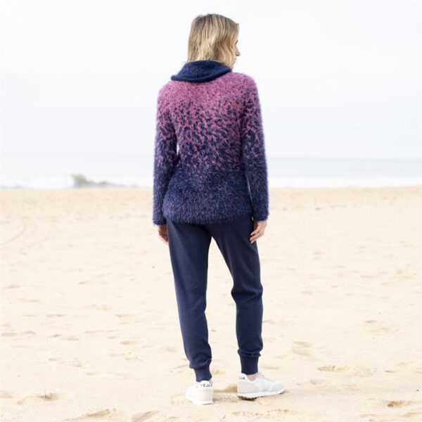 Marble Cowl Neck Jumper With Colour Gradient Pink - Image 2