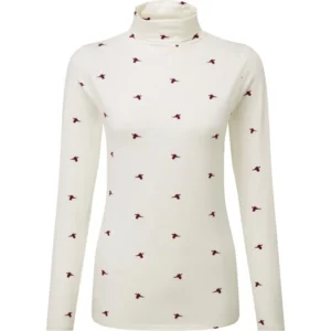 Schoffel Malham Rollneck Ladies Long Sleeve Top - Wine Pheasant