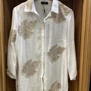 Claudia C White/ Cream & Gold Shirt