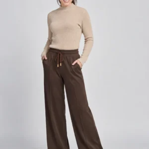 Pinns Chocolate Wide Leg Modal Trousers