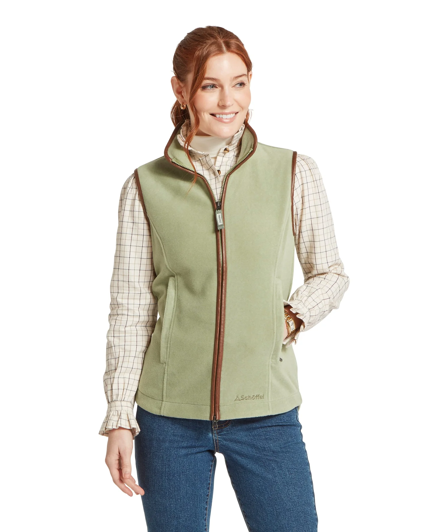 Lyndon Fleece Gilet Sage Green - Image 3