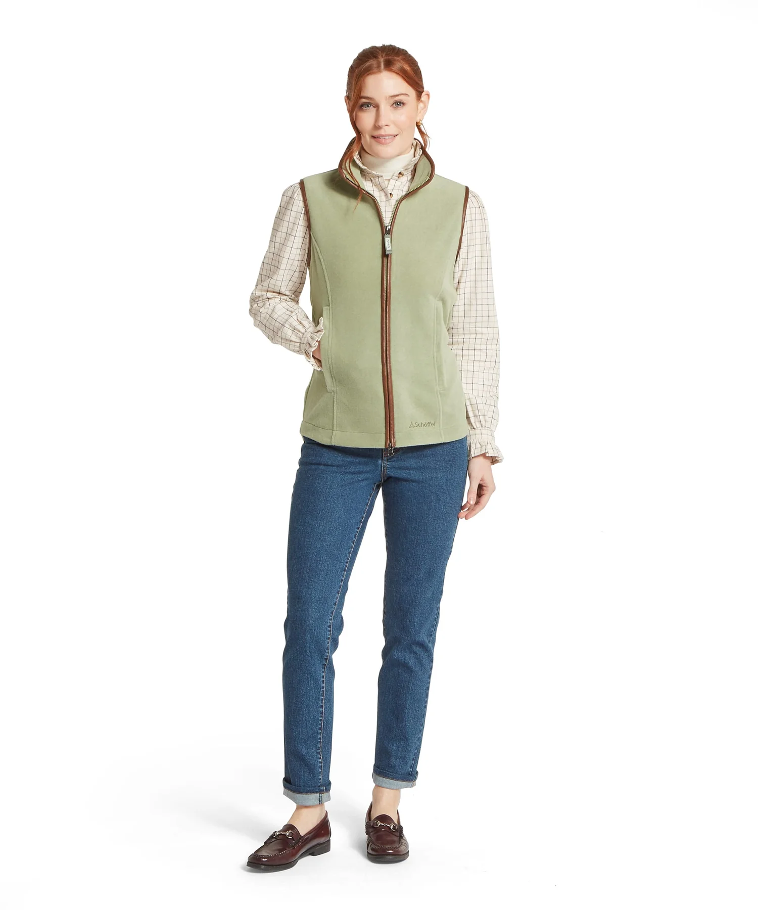 Lyndon Fleece Gilet Sage Green - Image 5