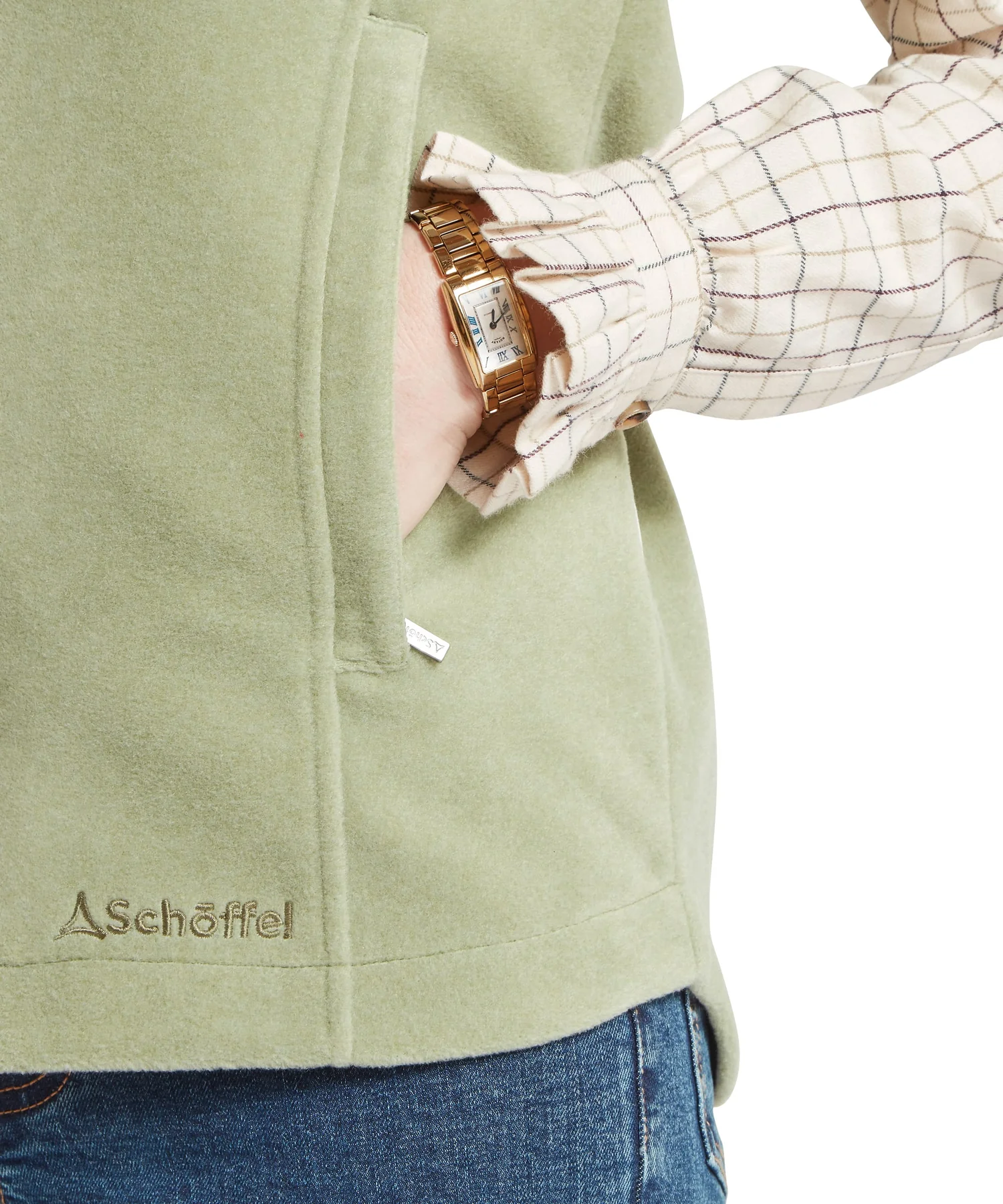 Lyndon Fleece Gilet Sage Green - Image 6