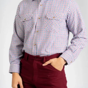 Carabou Tattersall Checked Shirt - Navy/Wine