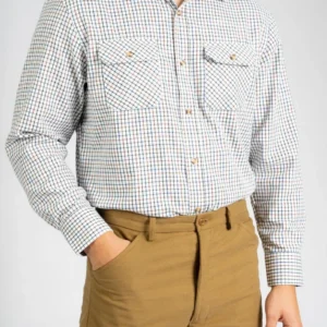 Carabou Tattersall Checked Shirt - Khaki/Navy