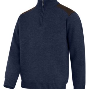Hoggs Of Fife Hebrides II Zip Neck Windproof Pullover - Storm Blue