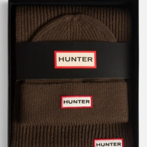 Hunter Jura Unisex Beanie/Scarf Box Set Chocolate Brown