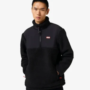 Hunter Men's Black Elements 1/4 Zip Borg Fleece Jacket